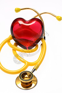 玻璃心脏听诊器背景图片