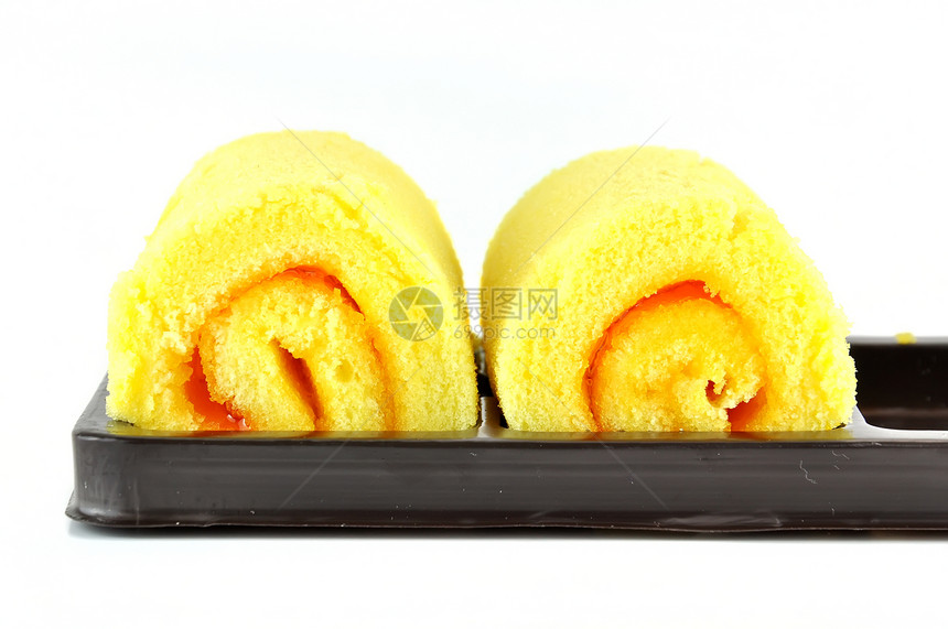 滚饼蛋糕白色早餐奶油食物香草面包漩涡蛋糕甜点黄色图片