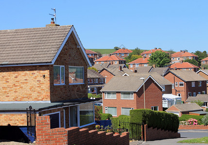 英国住房区半独立式住宅高清图片