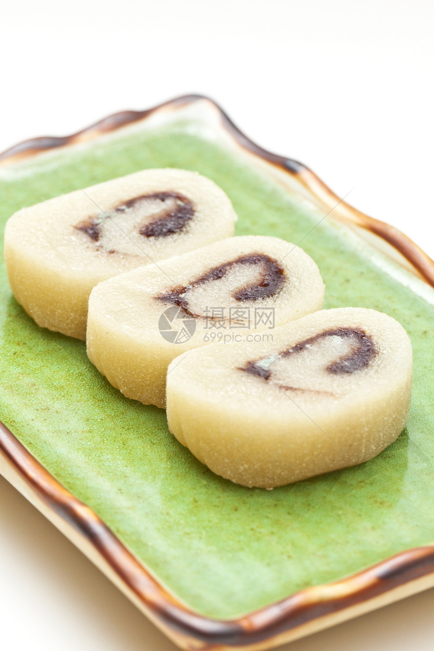 中国香蕉卷甜点食物饼子盘子植物美食文化午餐菠萝宏观叶子图片