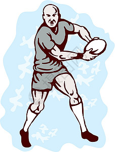 橄榄球玩家与球赛播放器跑步运动联赛联盟背景图片