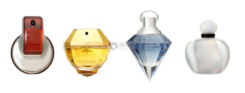 香料金子女人味香水香味蓝色瓶子反射奢华黄色喷雾器图片