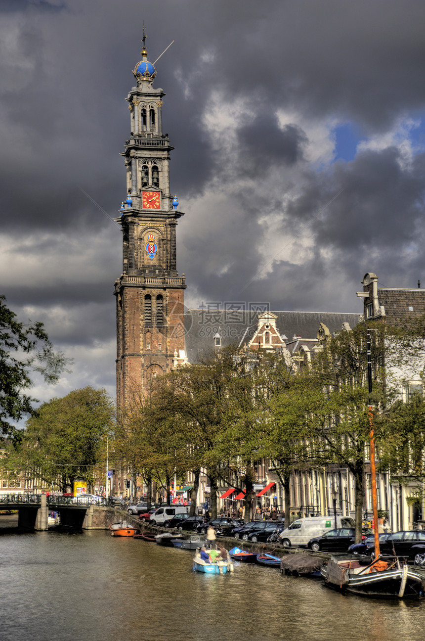 阿姆斯特丹 hdr牧歌街道市政山墙房子前冲城市特丹运河窗户图片