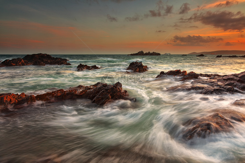 海布鲁克湾宇宙活力橙子旅行海洋风景岩石旅游海浪支撑图片