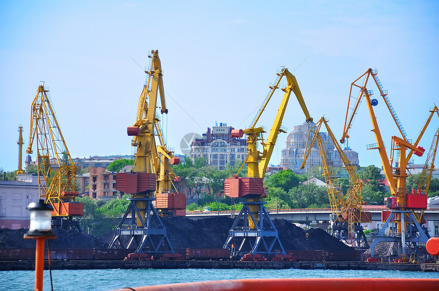 造船厂金属船运技术出口运输航海建筑工业黄色码头图片