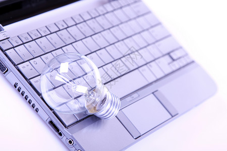 计算机和通信概念电子技术电脑键盘监视器办公室白色笔记本背景图片