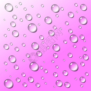 粉红色背景的透明水滴背景图片