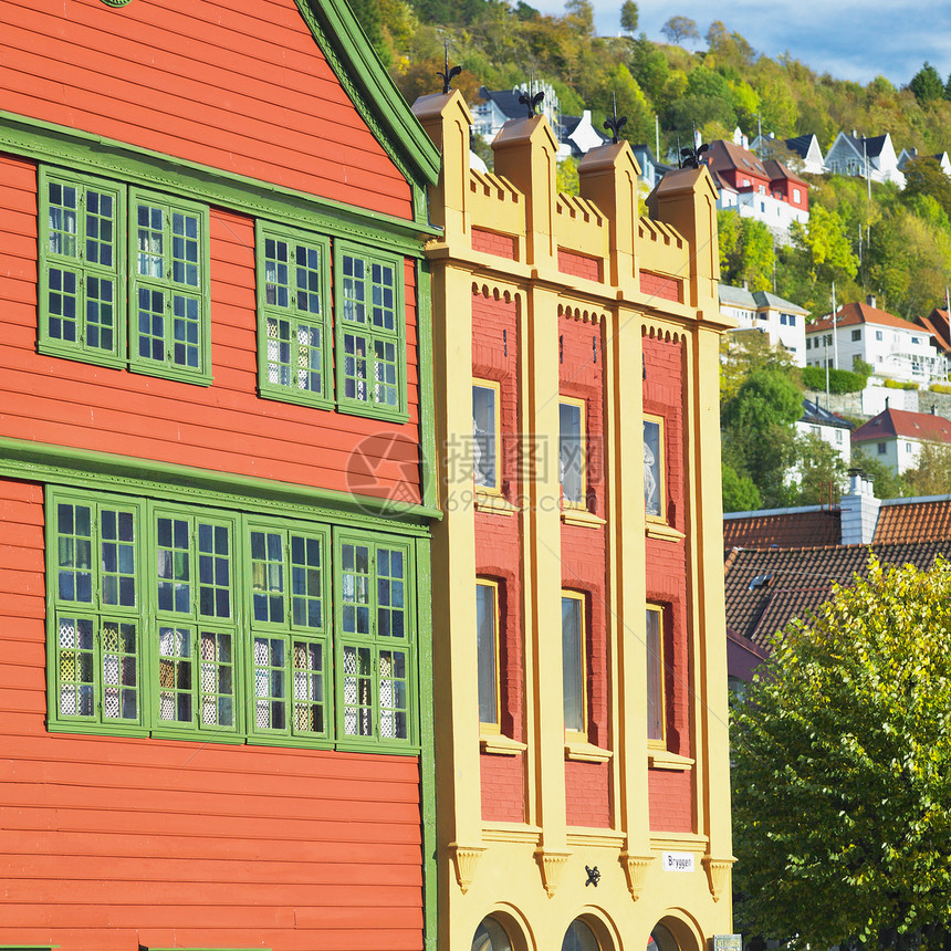 挪威卑尔根房屋世界港口世界遗产旅行同盟建筑市政建筑物城市图片