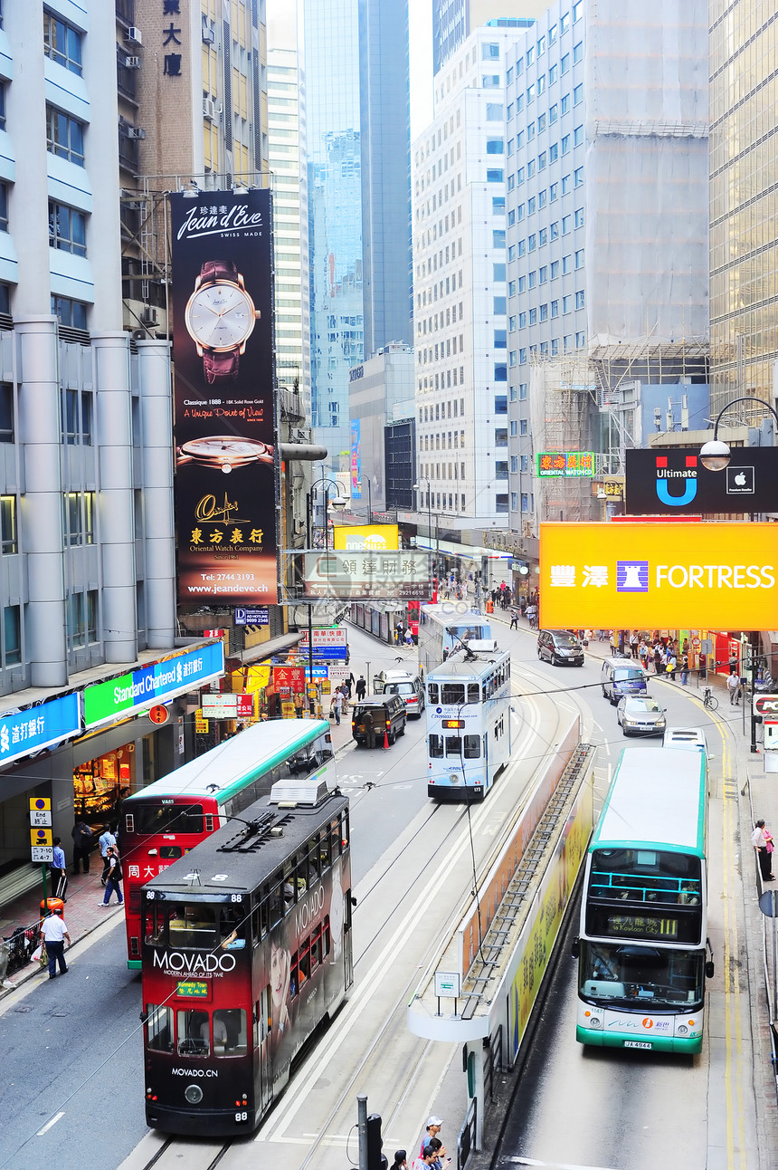 香港街小时生活电缆摩天大楼场景英语乘客城市商业景观图片