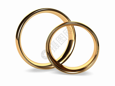 结婚金环戒指夫妻金属反射婚姻已婚丈夫妻子婚礼订婚背景图片