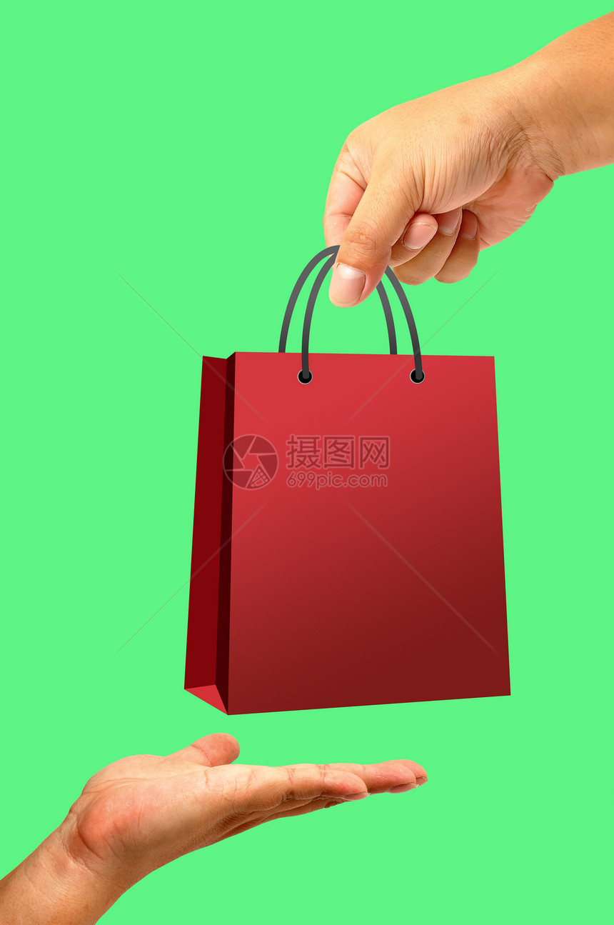 手拿着购物袋顾客销售钱包手臂材料店铺商业商品红色白色图片