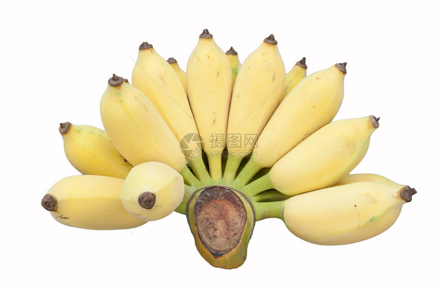 白底孤立的香蕉(以白色背景隔离)图片