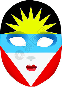 安提瓜岛Mask Mask 安提瓜和巴布达插画