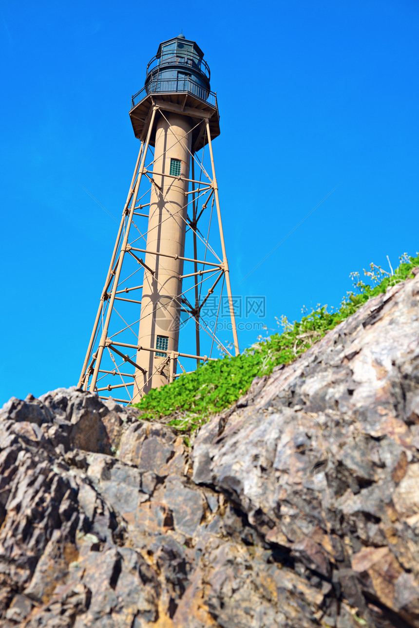 Marblehead 灯塔黄色大理石头地标棕色蓝色运输建筑学天空旅行图片