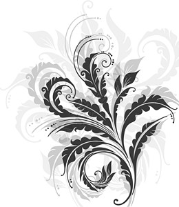 装饰植物背景灰色插图叶子卡片背景图片