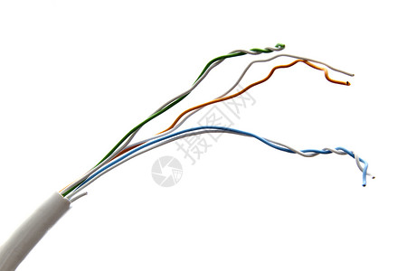 彩色电线承包商技术电子产品商业金属电气绝缘工具活力白色背景图片