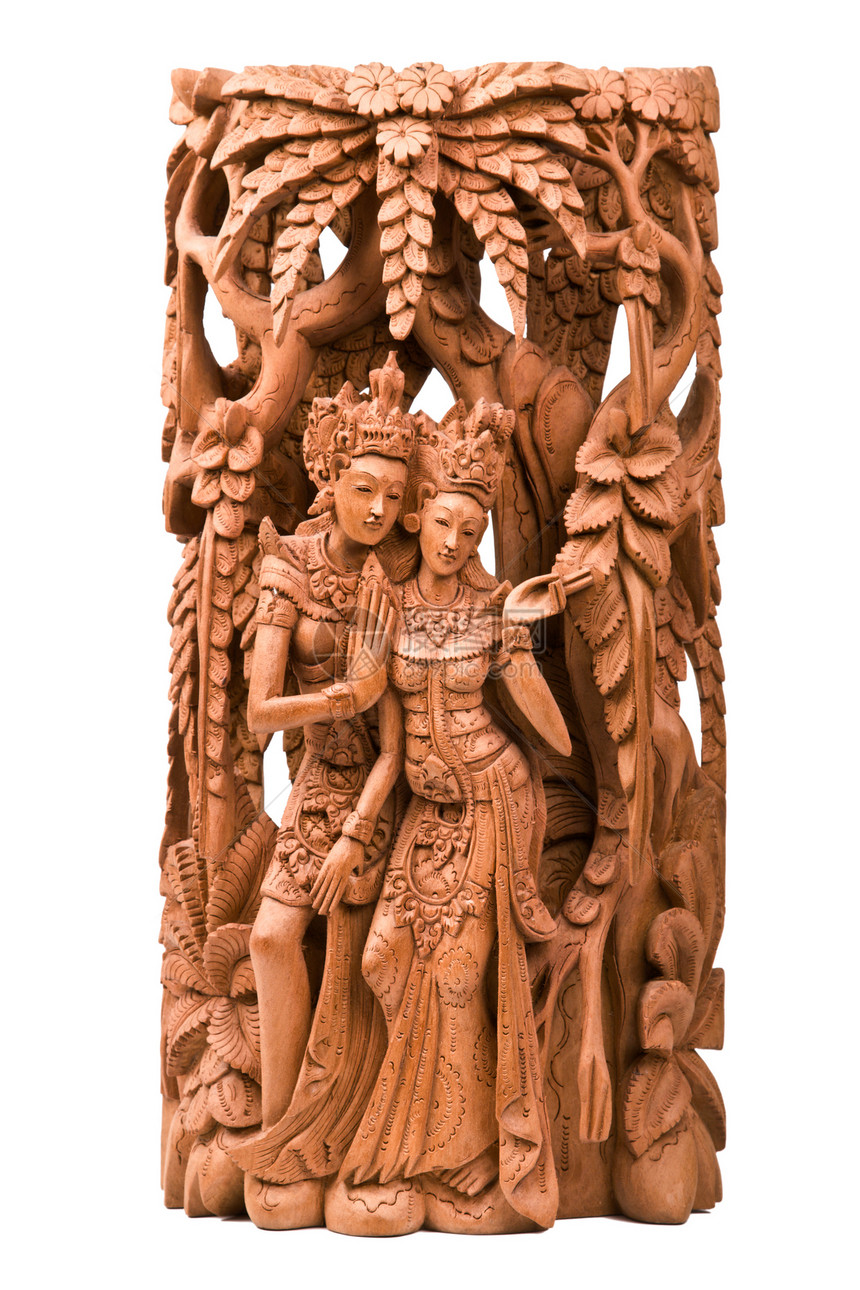 拉玛和他的妻子席塔木雕旅行雕刻宽慰文化雕塑木头夫妻图片