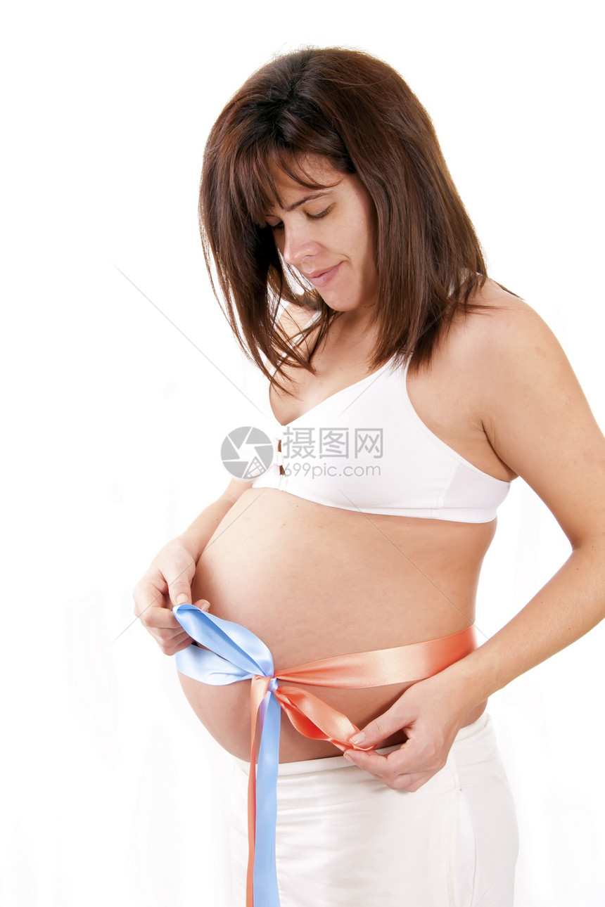 怀孕婴儿或女婴成人身体肚子妈妈丝带女性母亲生活产妇家庭图片
