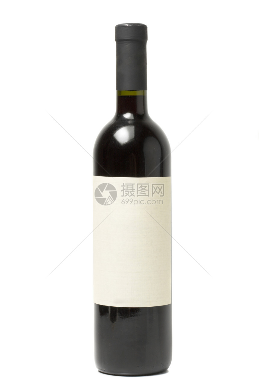 孤立的酒瓶瓶子白色标签软木图片