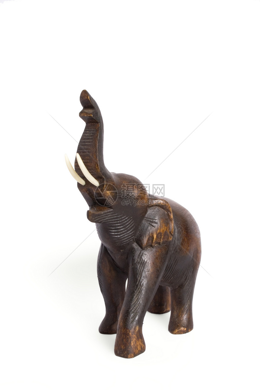 来自泰国的木象雕像玩具獠牙木匠哺乳动物雕刻文化人类古董住民树干图片
