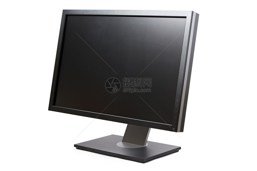 孤立的计算机监视器屏幕控制板白色液晶电脑纯平展示晶体管薄膜图片