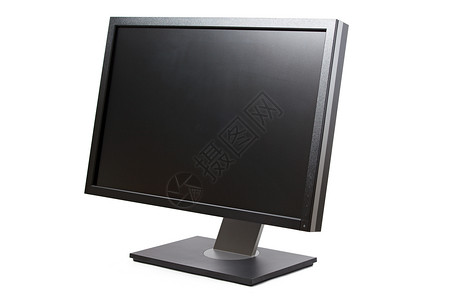 孤立的计算机监视器屏幕控制板白色液晶电脑纯平展示晶体管薄膜背景
