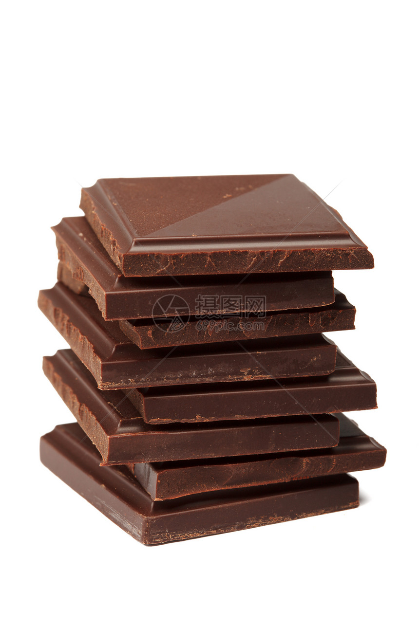 暗巧克力堆叠隔绝食物巧克力糖果图片
