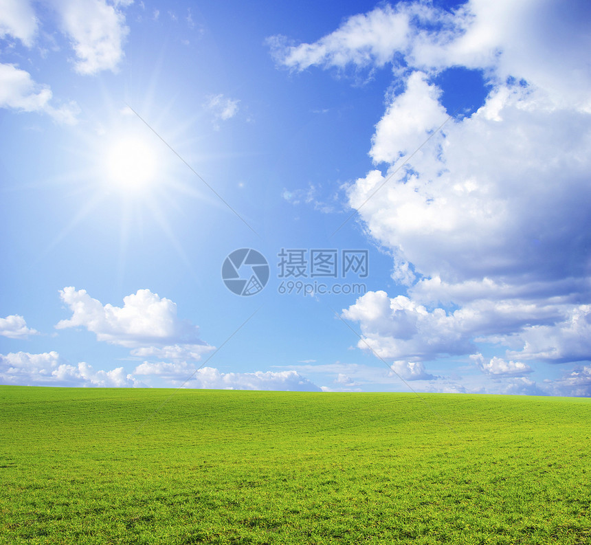 字段草地阳光乡村风景牧场场地土地天气季节远景图片