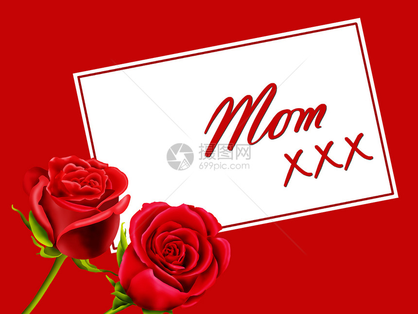 生日或母亲节卡片给妈妈养育母亲白色感情木乃伊花瓣图片
