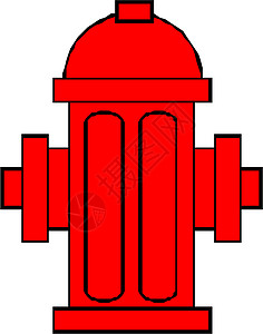 红色消防插头消火栓安全金属灾害消防栓情况洪水消防队员白色危险插画