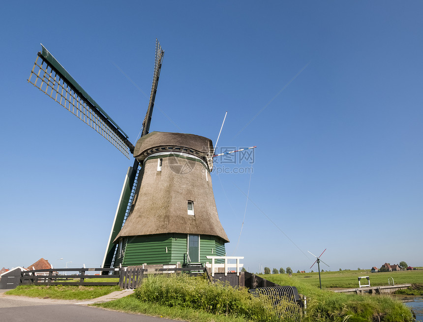 Katuude风力厂 Volendam农村旅游观光村庄建筑学景点风车旅行图片