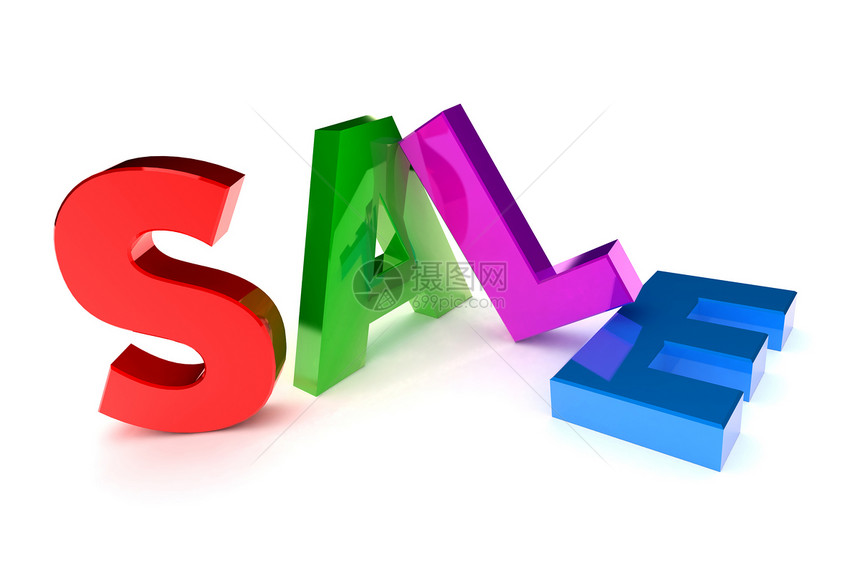 出售概念水平商业字母红色紫色白色销售量渲染购物宏观图片