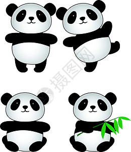潘达卡通漫画毛皮濒危野生动物栖息地坡度动物园竹子熊猫环境跳舞背景图片