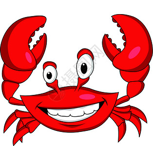 眼睛剪贴画有趣的螃蟹漫画卡通片插图艺术夹子动物野生动物吉祥物贝类海滩甲壳插画