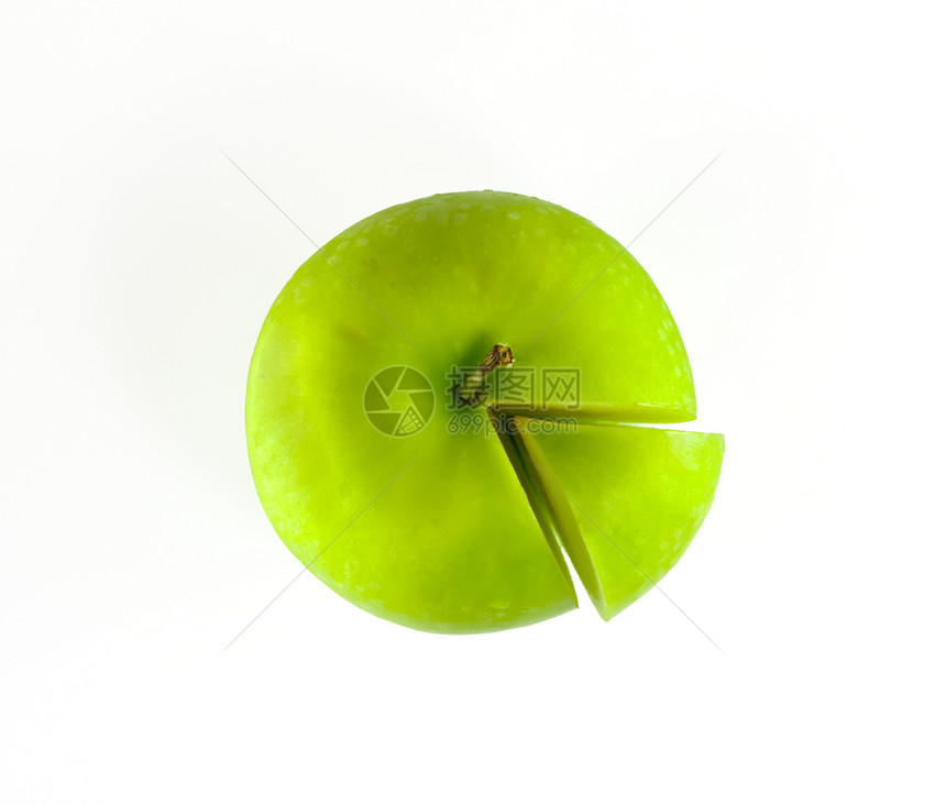 孤立的绿苹果生活食物甜点水果早餐饮食产品植物营养花园图片
