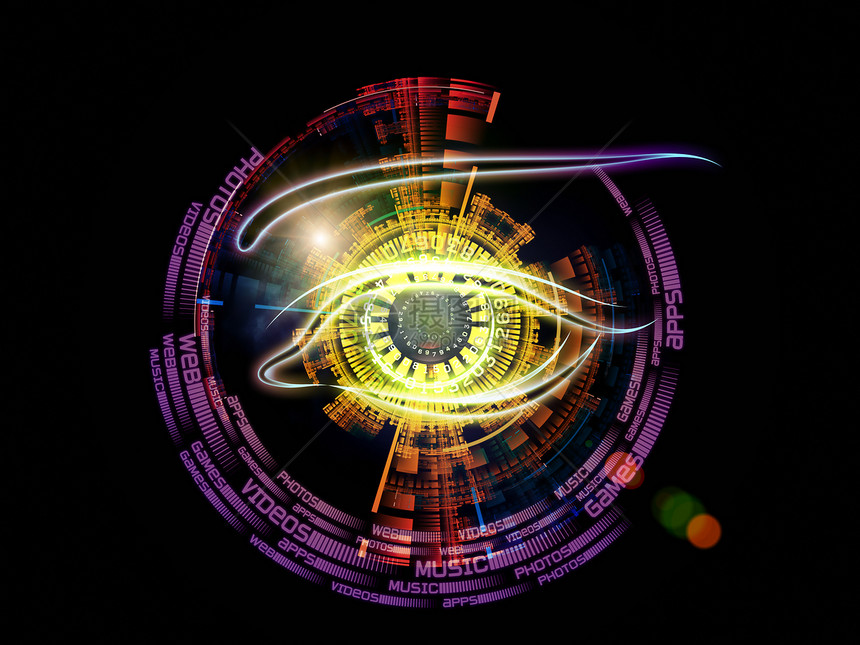 技术眼圆圈辉光中心黑色虚拟现实手表作品眼睛圆形墙纸图片