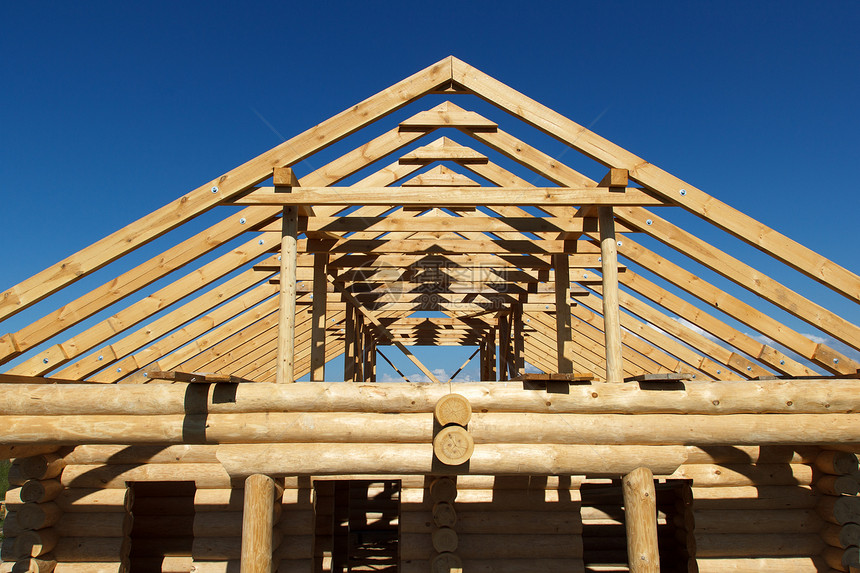 日对帐项建筑房子木头天空框架住宅建造建筑学木材木工图片
