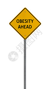 黄色道路危险标志牌习惯警告饮食肥胖背景图片