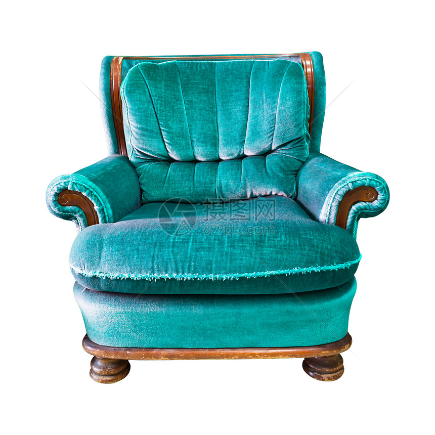与剪切路径隔绝的老式扶手椅奢华插图扶手椅座位椅子家具装饰装潢衣服蓝色图片