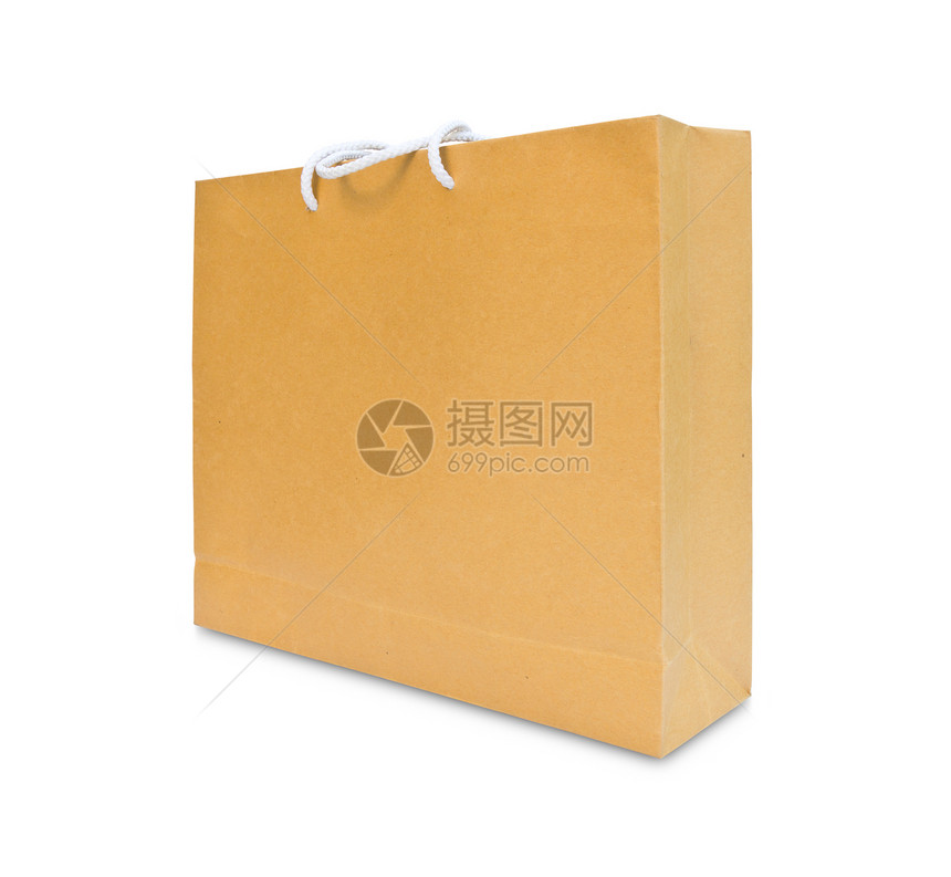 孤立的棕色纸购物袋开支商品红色顾客零售包装市场销售店铺礼物图片