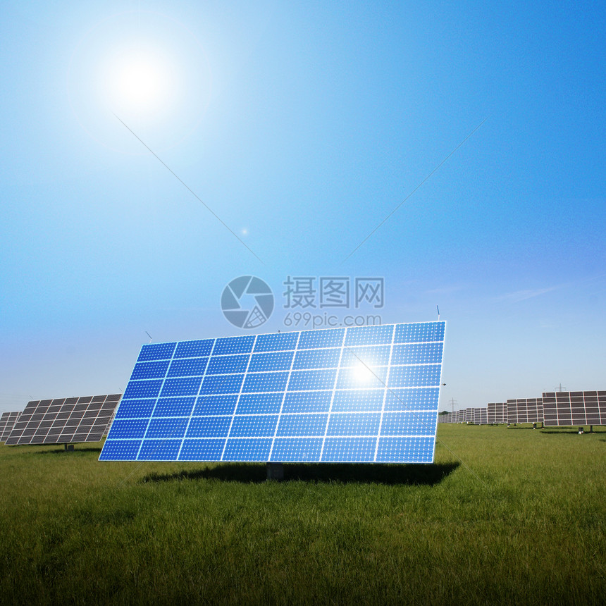 用于太阳能装置的字段面积太阳控制板细胞力量电气光伏天空房子集电极阳光图片