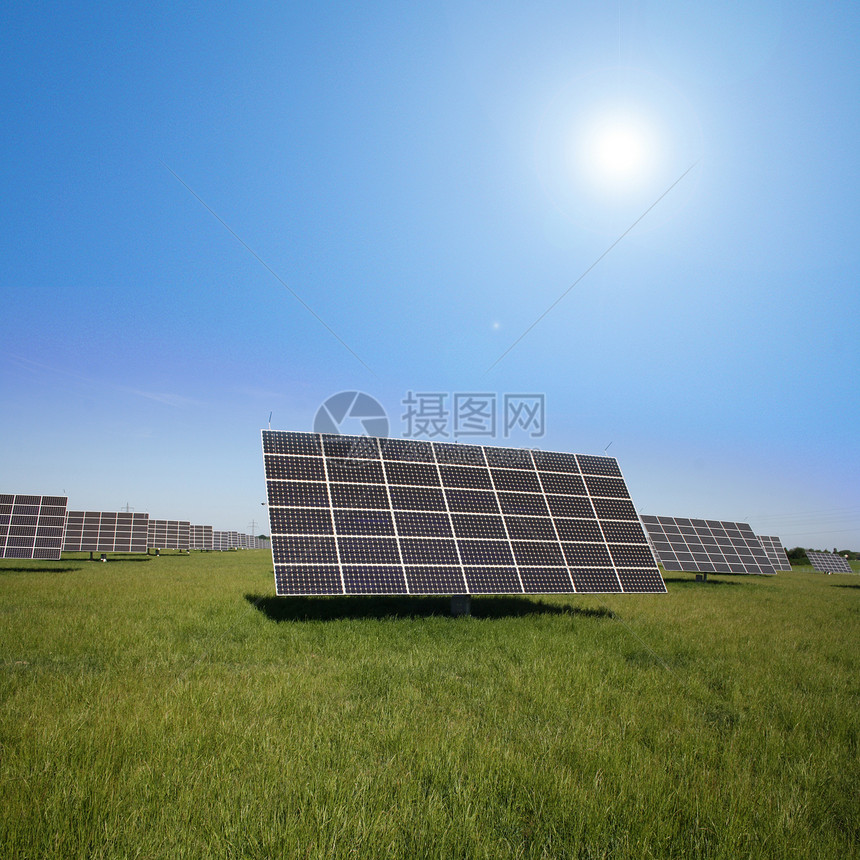 用于太阳能装置的字段面积力量经济太阳电气晴天阳光蓝色创新环境技术图片