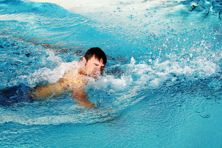 游泳运动潜水游泳者训练成人海浪身体蓝色男人活动速度图片