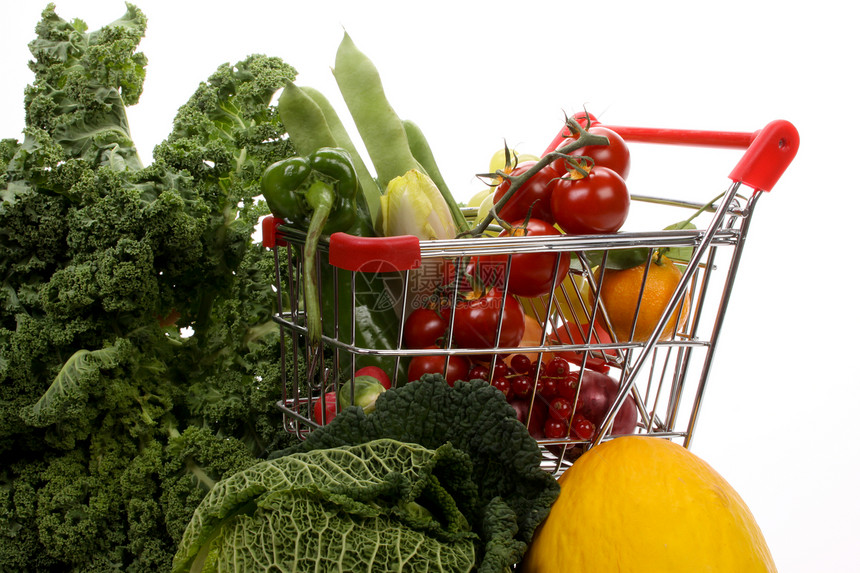 水果和蔬菜烹饪醋栗大车钻孔肋骨洋葱食物健康购物车胡椒图片