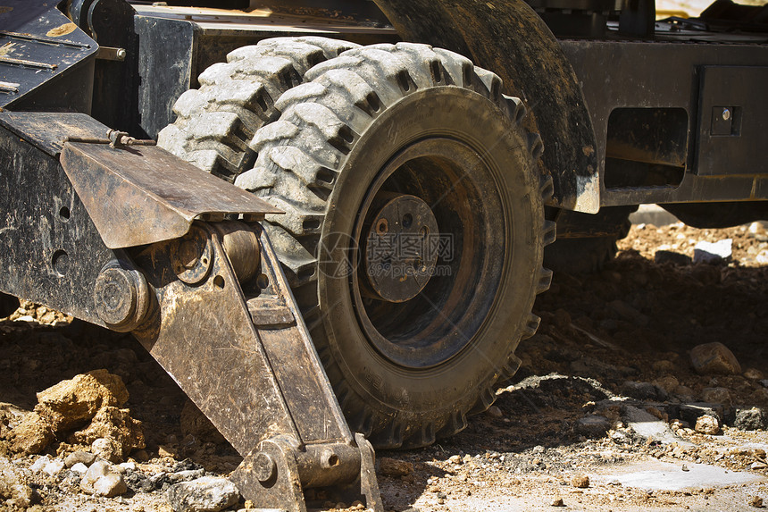 挖掘车轮建筑反铲矿业地面车辆土壤拖拉机搬运工建造装载机图片