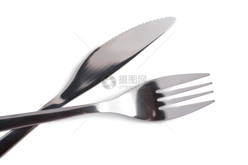 孤立的叉和刀餐具刀具午餐菜单线条乐器宏观盘子环境烹饪图片