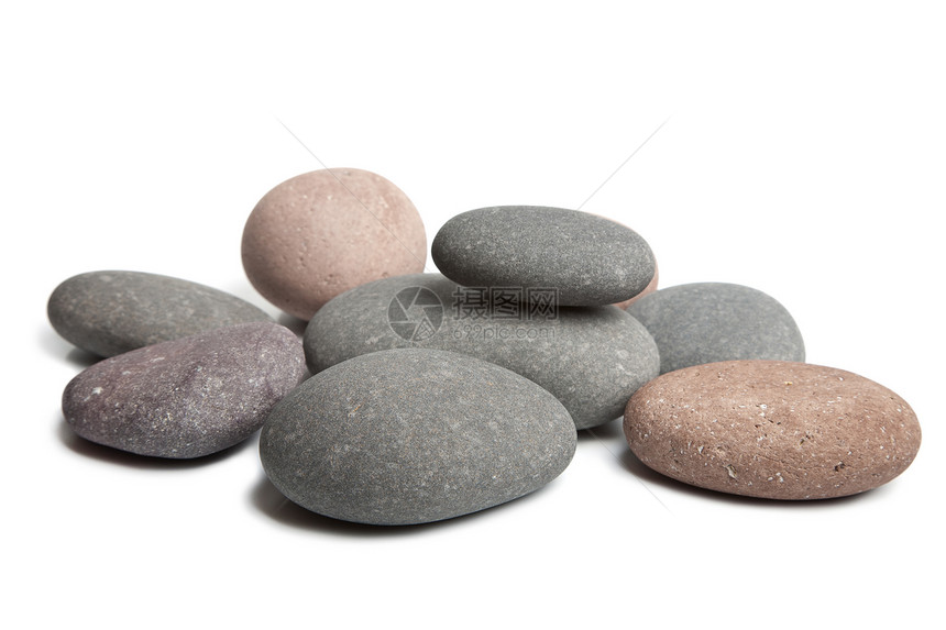 孤立的灰色温泉石身体环境平衡白色药品治疗冥想石头奢华岩石图片