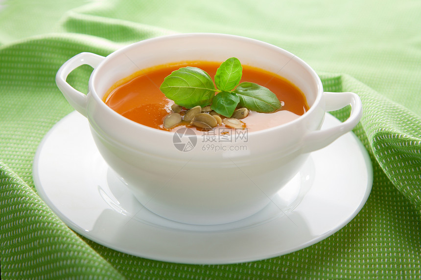 汤南瓜盘子香料用餐美食种子液体蔬菜饮食草本植物图片