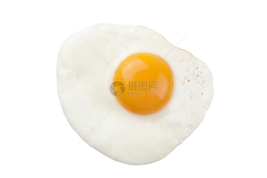 孤立的煎蛋蛋黄黄色产品食物营养油炸家禽美食杂货圆形图片