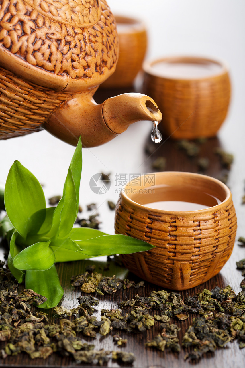 绿茶美食芳香陶器植物叶子饮料文化黏土薄荷香气图片